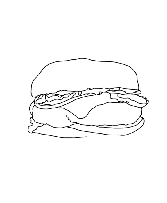 Étape 6 pour dessiner un hamburger avec IbisPaint - Ajoutez les tomates sous la galette de bœuf