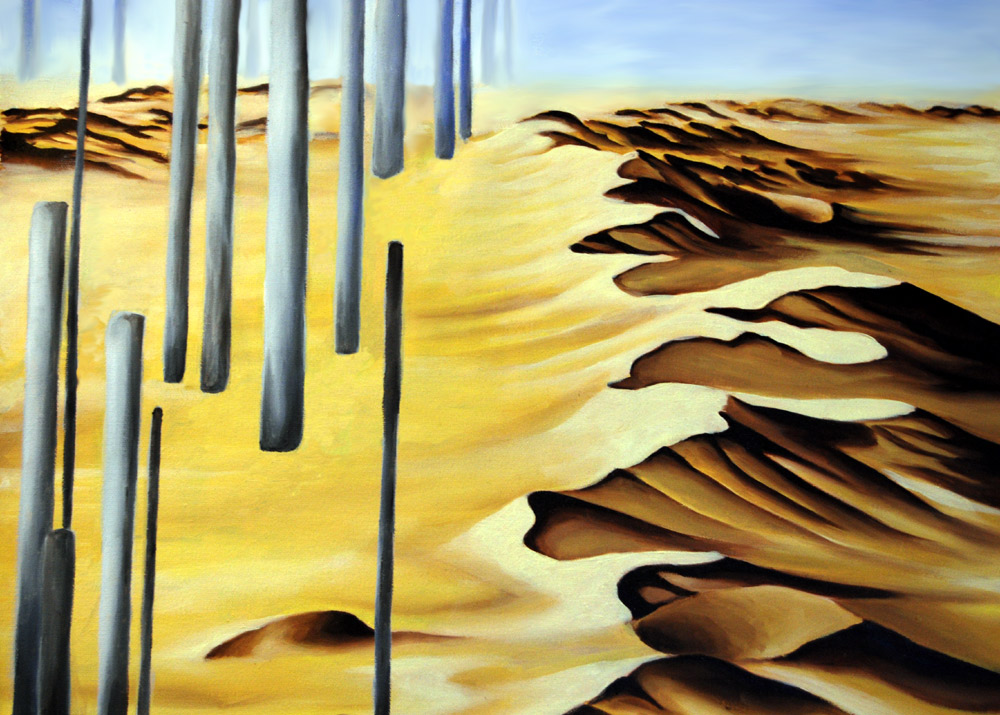 Peinture de désert jaune par Madeleine Dubé