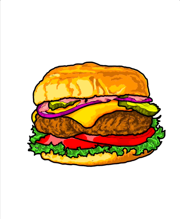 Step 46 how to draw hamburger in IbisPaint - Finish with bottom elements of the hamburger